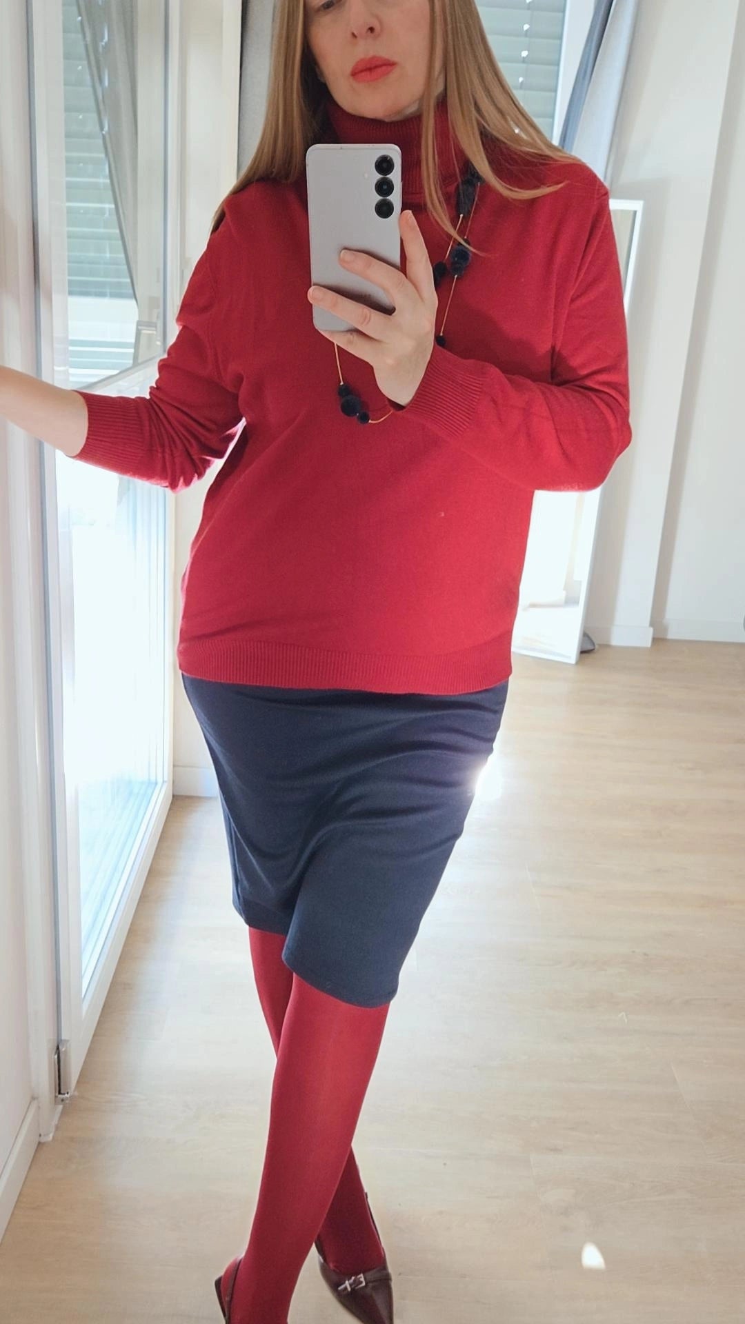 Maglia calda dolcevita borgogna