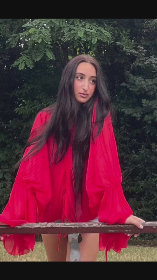 Camicia farfalla rossa