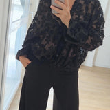Camicia fiori rilievo