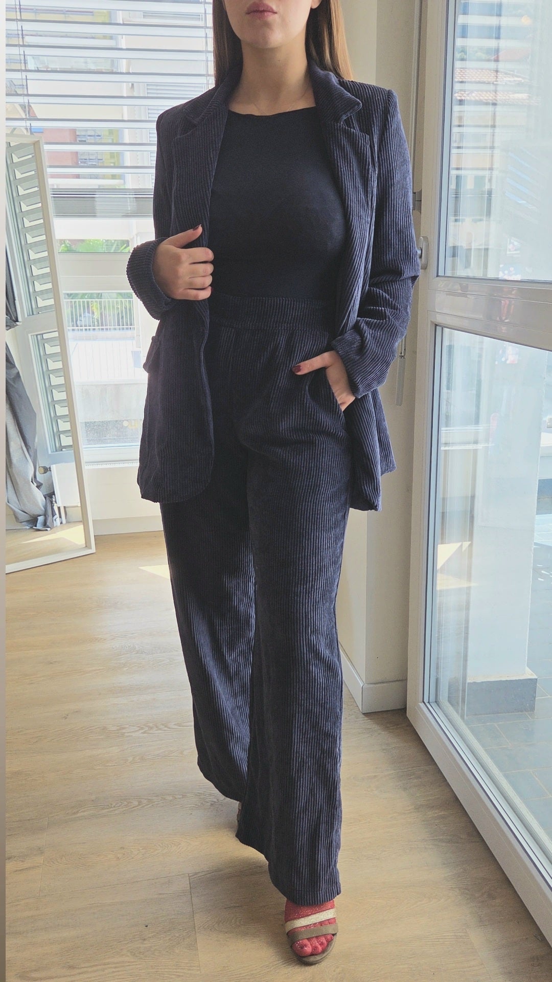 Completo velluto blu