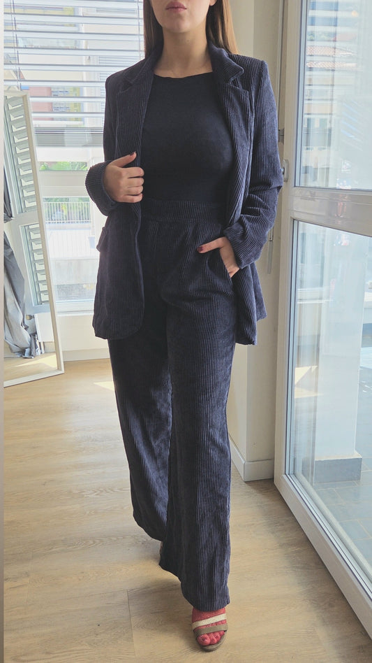 Completo velluto blu