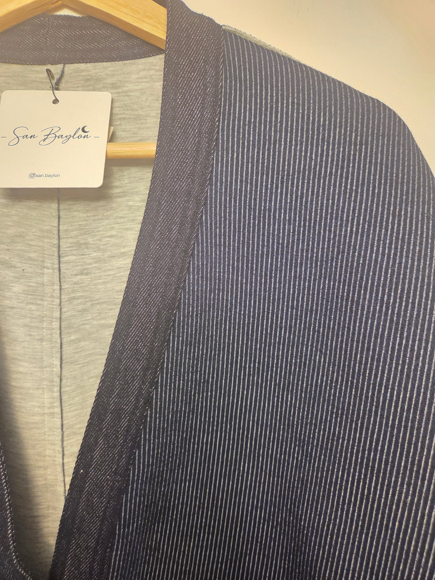 Maxi cardigan dettagli jeans