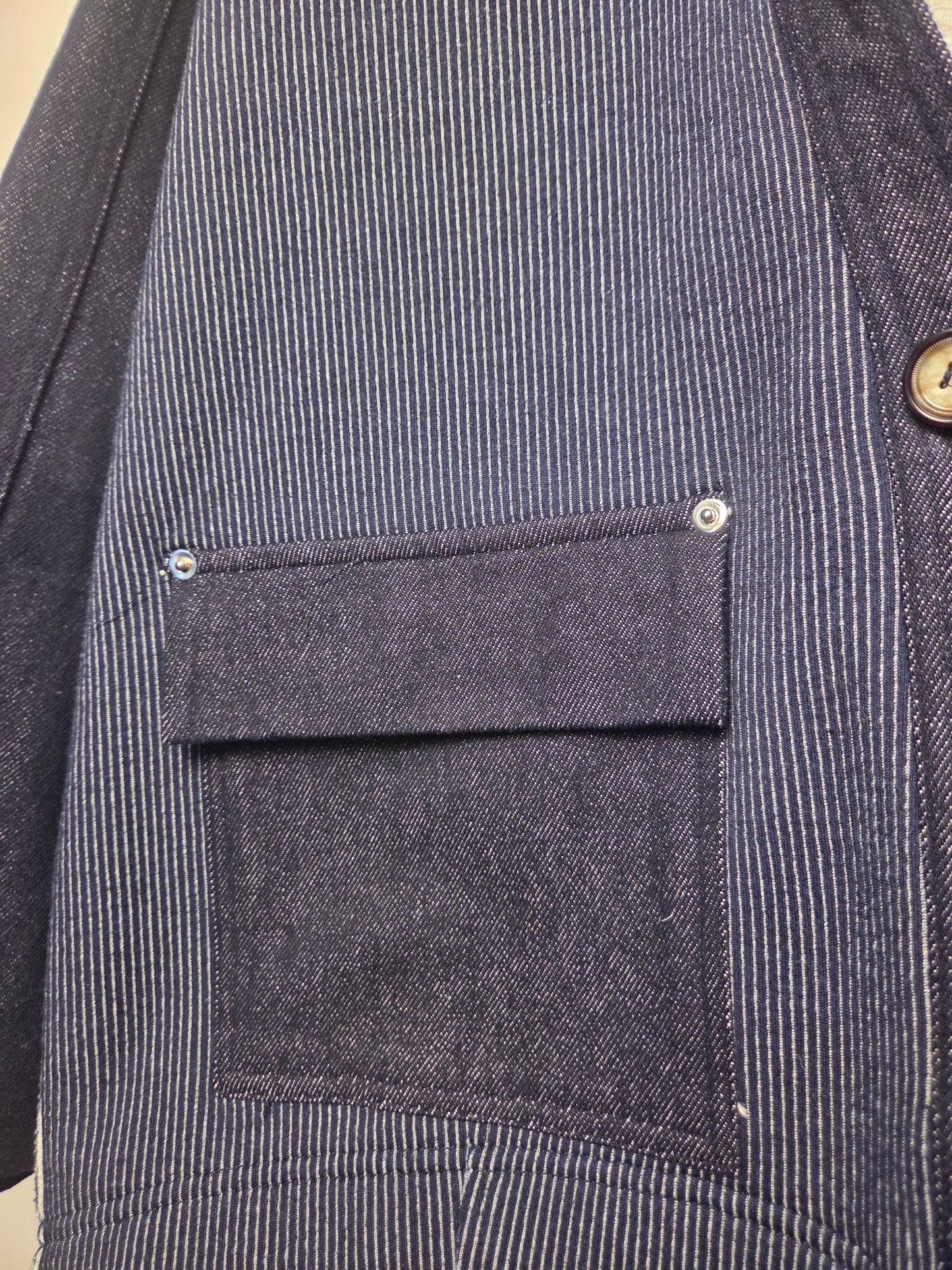 Maxi cardigan dettagli jeans