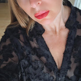 Camicia fiori rilievo