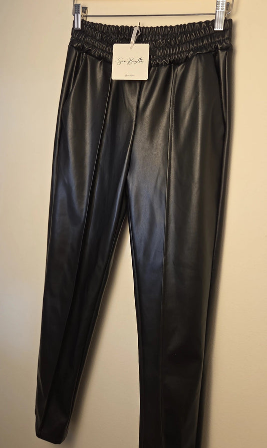 Pantalone a sigaretta in eco-pelle