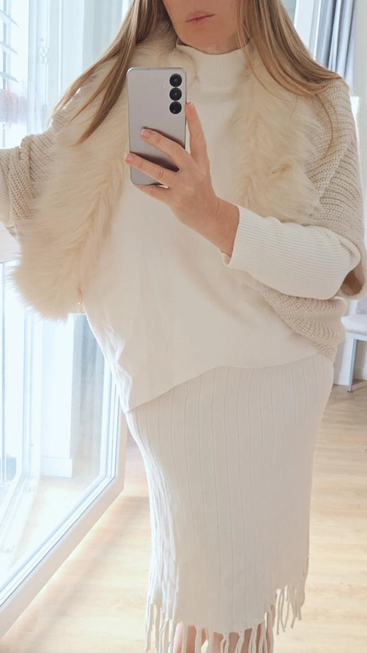 Gonna midi con frange