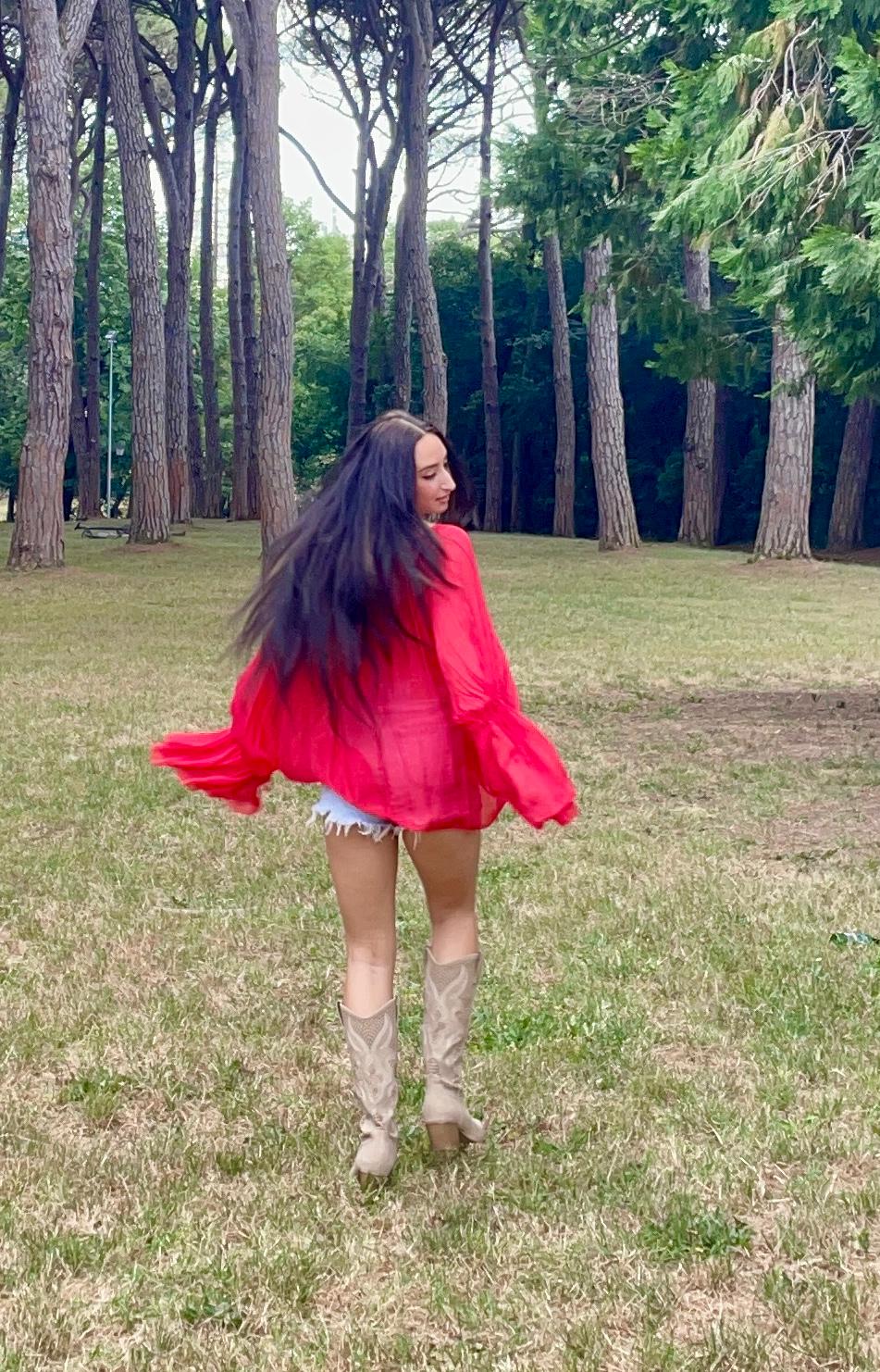 Camicia farfalla rossa