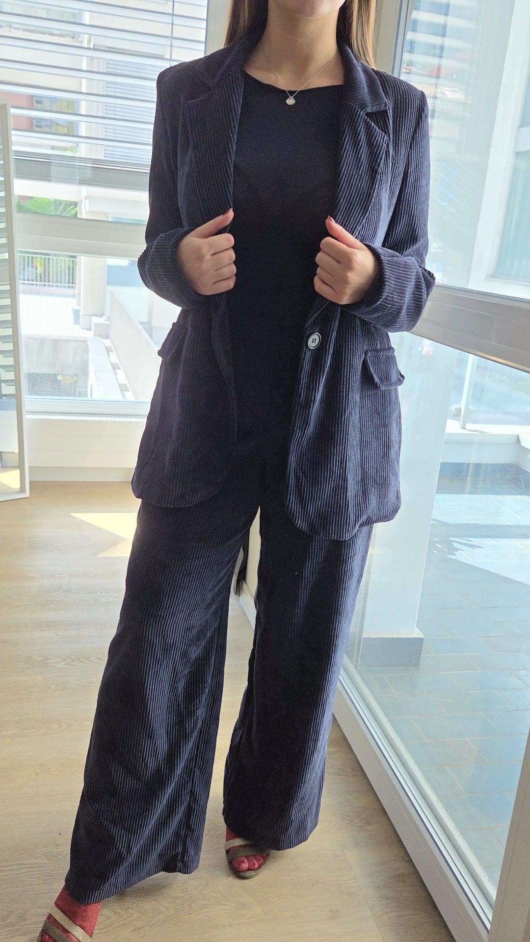 Completo velluto blu